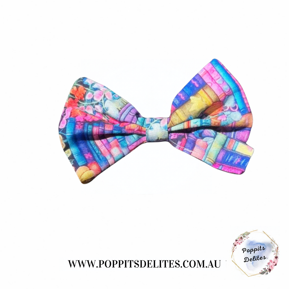 Bookish Mini Fabric Hair Bow
