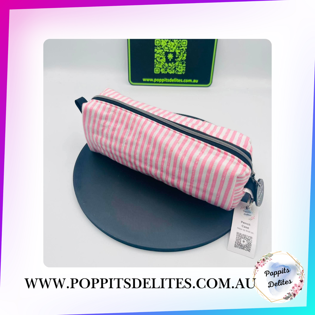 Pink Strips Pencil Case