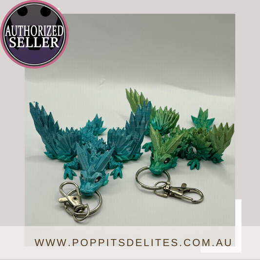Flexi Crystal Wing Dragon Keychain - Poppits Delites offering some amazing products for both yourself and gifts for others.