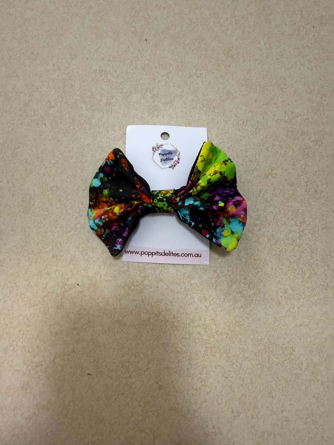Paint Splat Mini Fabric Hair Bow