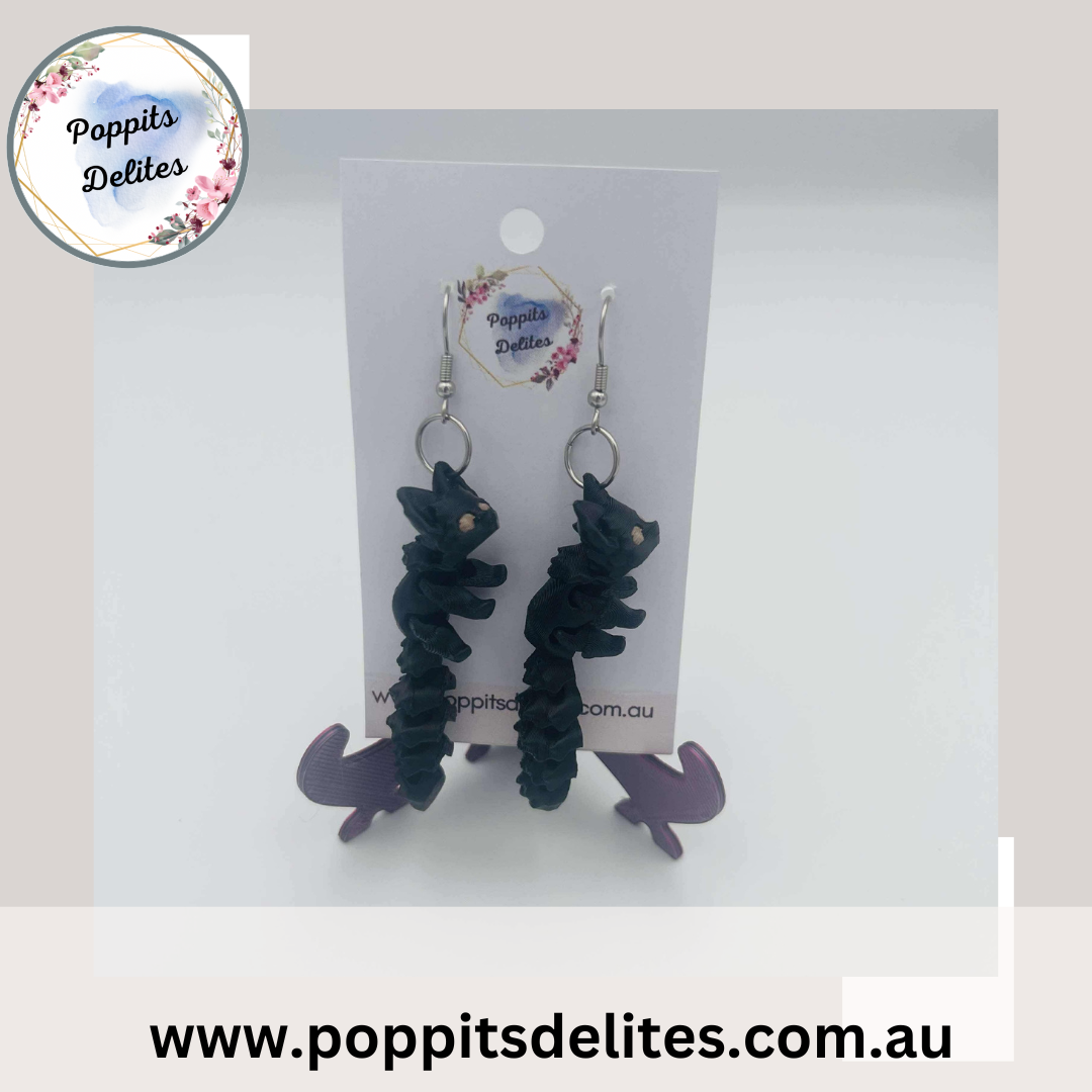 Black Fox Earrings - Poppits Delites