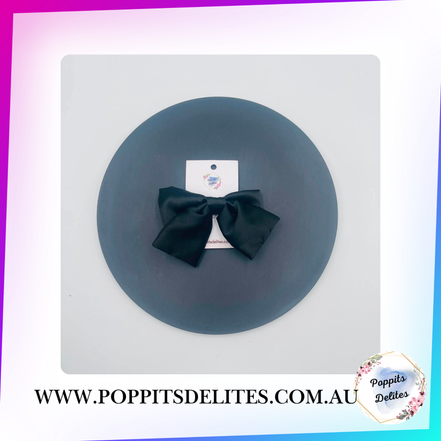 Black  Satin Sailor Hair Bow - Poppits Delites