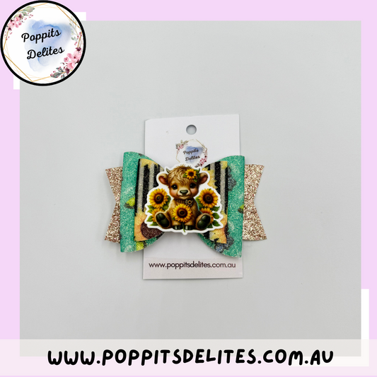 Cow Hair Bow - Poppits Delites