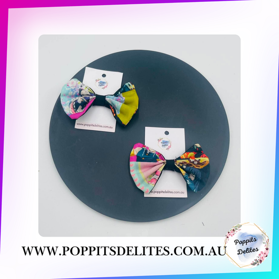 Demon Slayer Mini Fabric Hair Bow - Poppits Delites