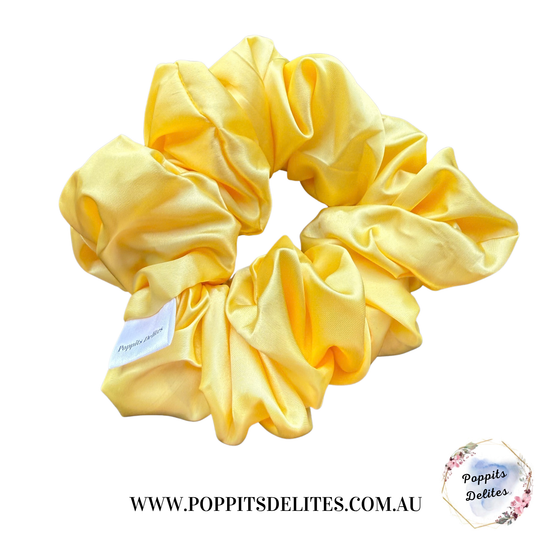 Yellow Satin Scrunchie