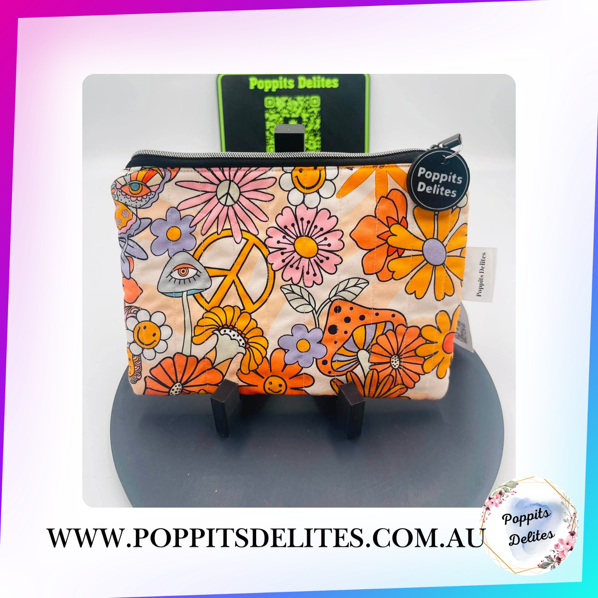Hippy Vibes Zipper Pouches - Poppits Delites