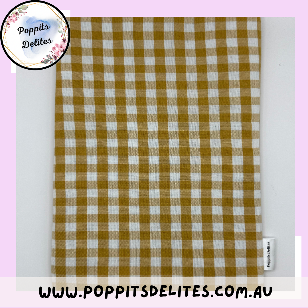 Mustard Gingham Book Sleeve