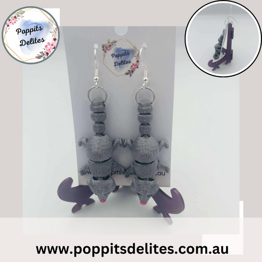 Possum Earrings - Poppits Delites