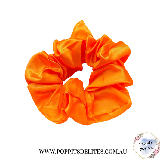 Orange Satin Scrunchie