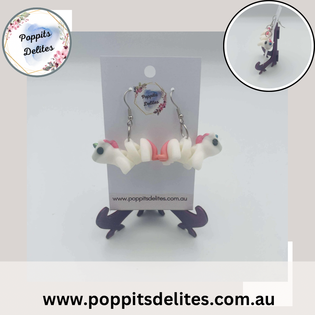 Unicorn Pink  Earrings - Poppits Delites