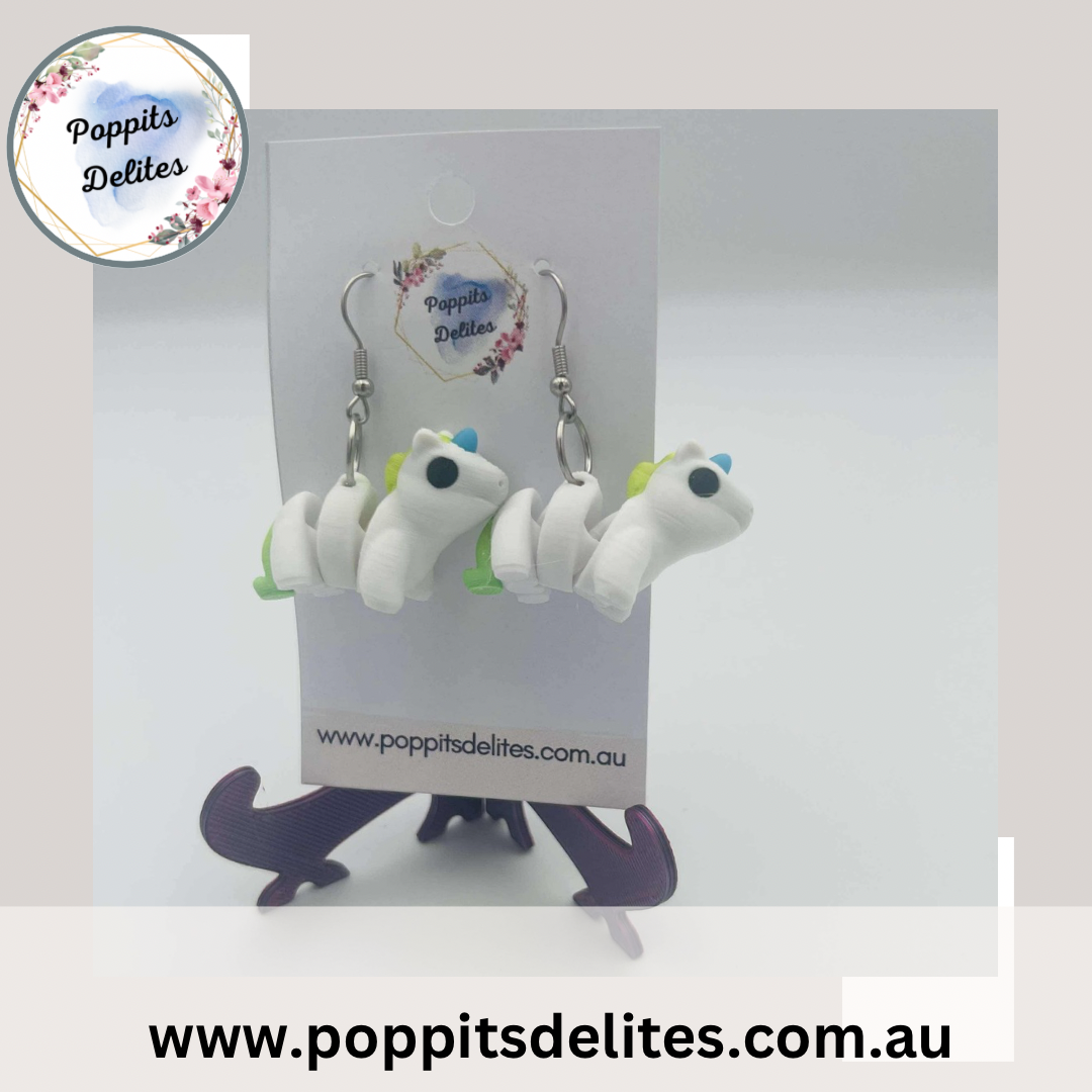 Unicorn Green Earrings - Poppits Delites