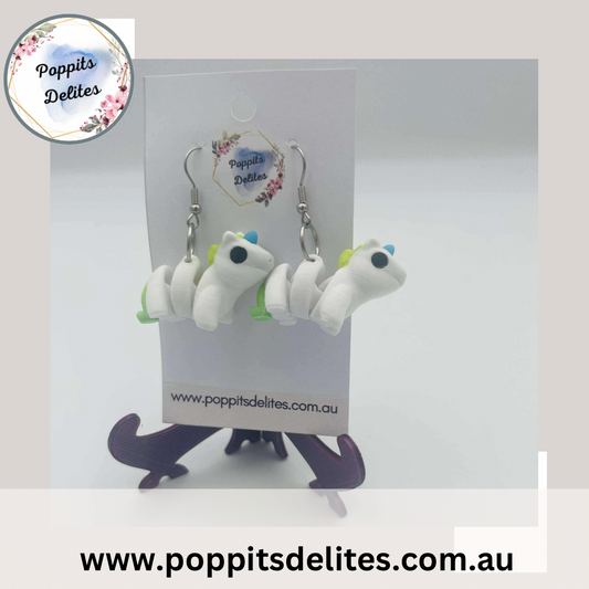 Unicorn Green Earrings - Poppits Delites