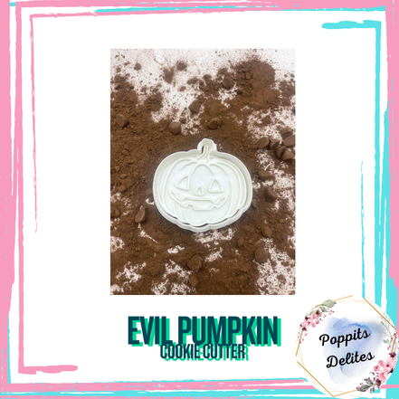 Evil Pumpkin Cookie Cutter - Poppits Delites