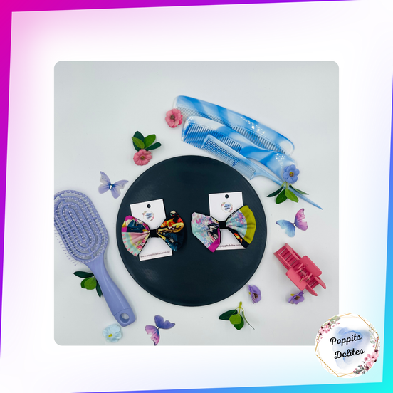 Demon Slayer Mini Fabric Hair Bow - Poppits Delites