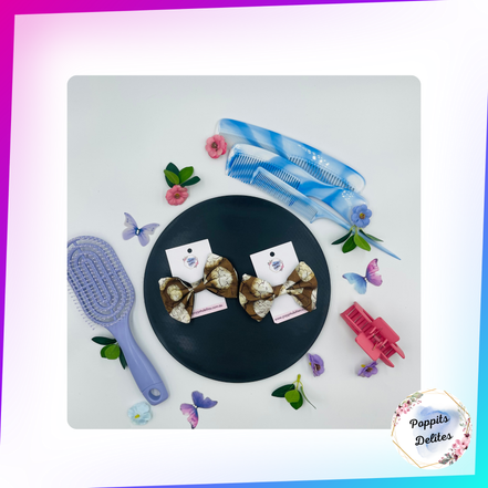 Dino Egg Mini Fabric Hair Bow - Poppits Delites