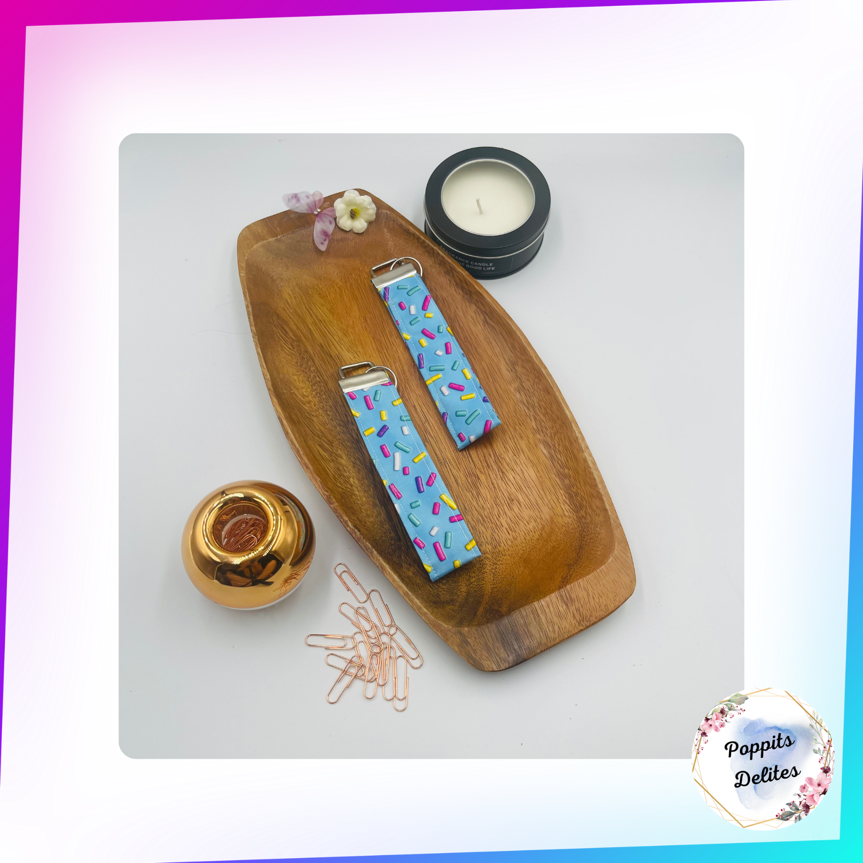 Blue Sprinkles Wristlet - Poppits Delites