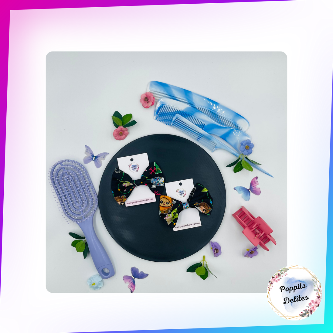 Star Wars Christmas Mini Fabric Hair Bow - Poppits Delites