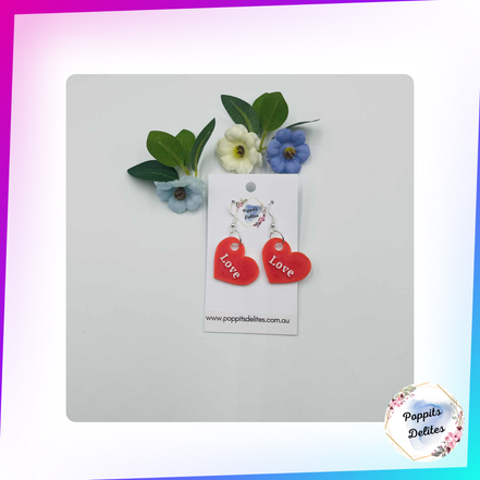 Love Heart Earrings - Poppits Delites