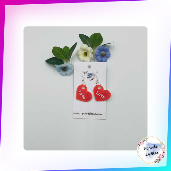 Love Heart Earrings - Poppits Delites