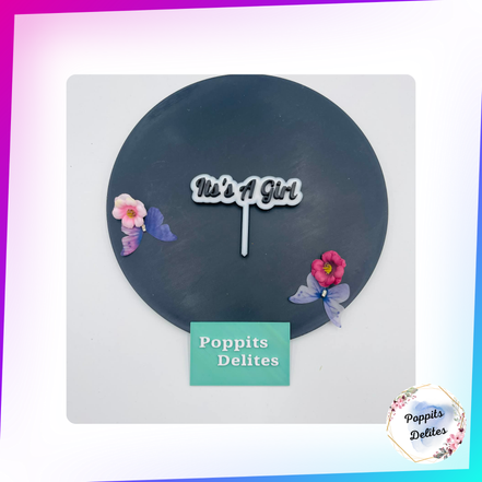 It's A Girl Cake Topper - Poppits Delites