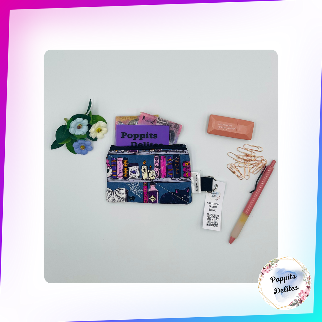 Library Coin Purses - Poppits Delites