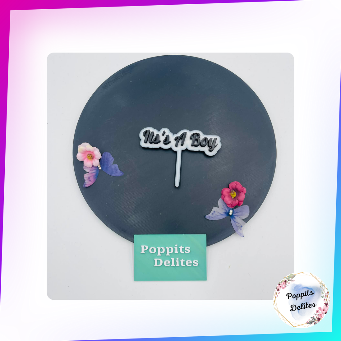 It's A Boy Cake Topper - Poppits Delites