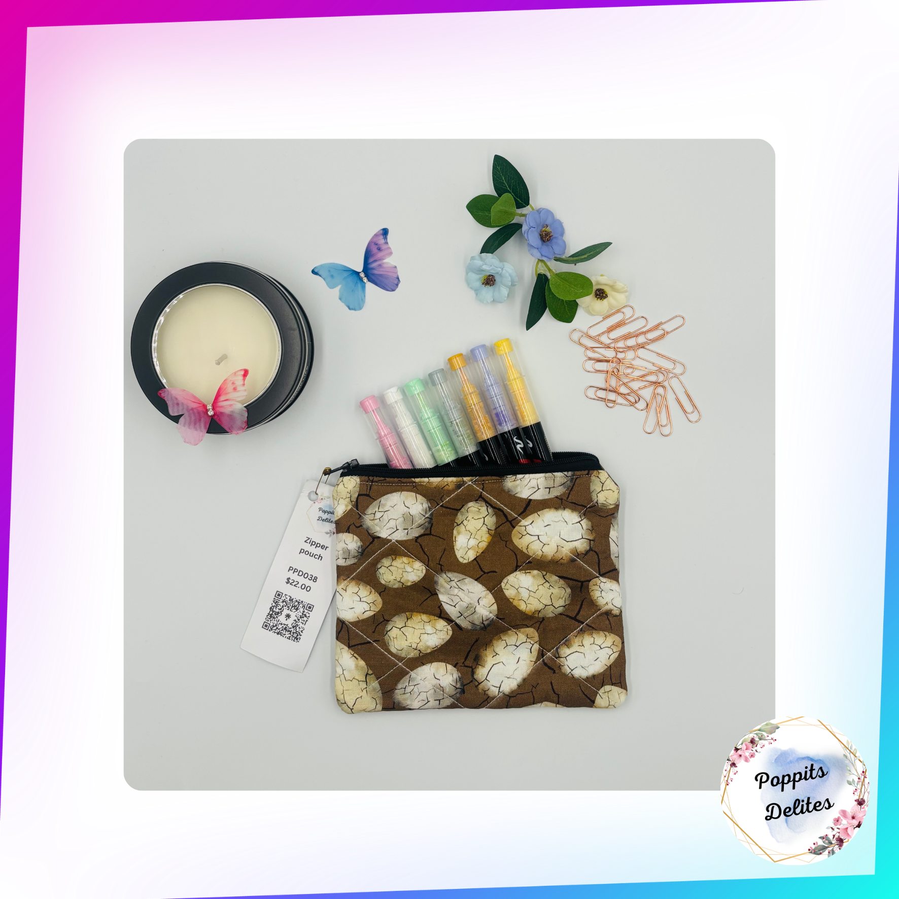 Dino Eggs Zipper Pouches - Poppits Delites