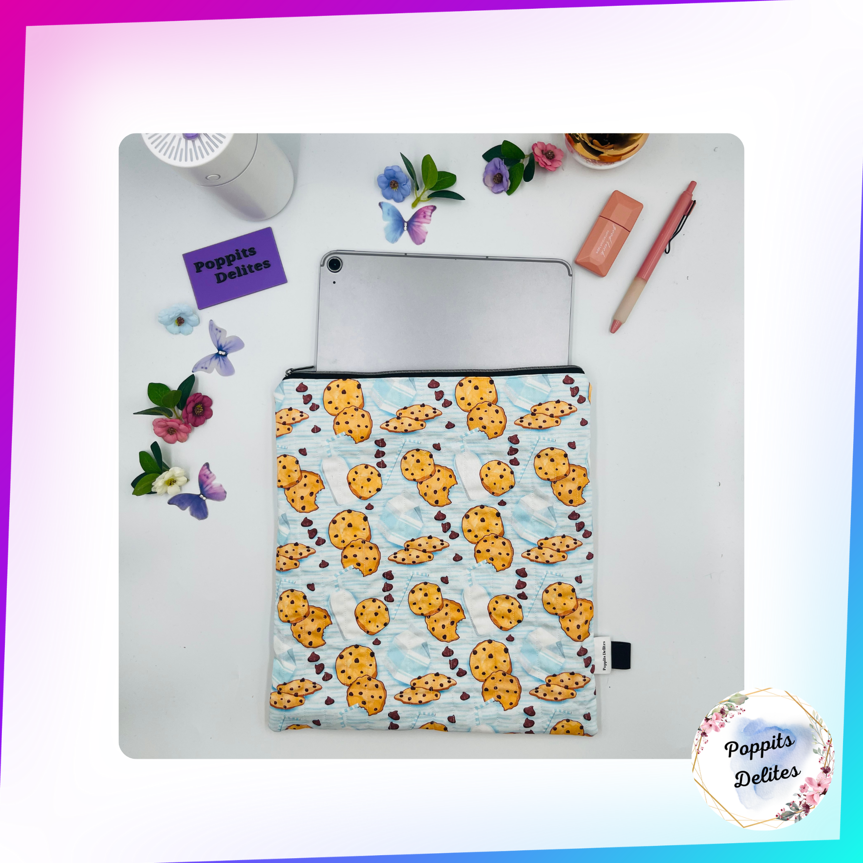 Milk & Cookies Tablet Sleeve - Poppits Delites