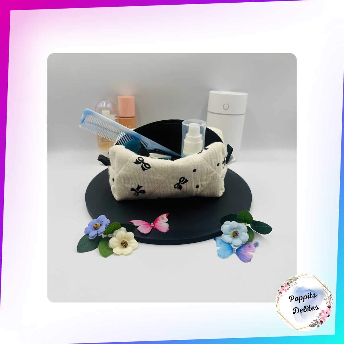 Black Bow Carry All Bag - Poppits Delites