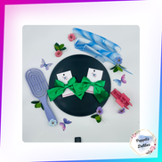 Green  Satin Sailor Hair Bow - Poppits Delites