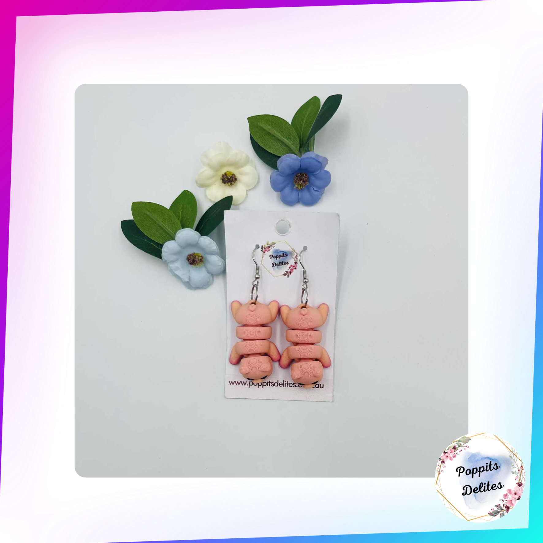 Pig Earrings - Poppits Delites