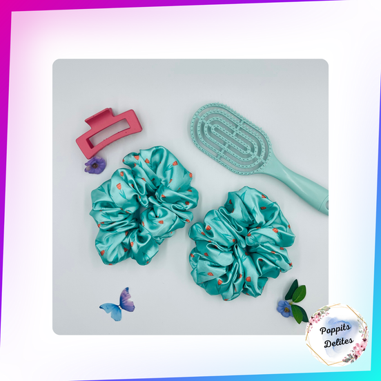 Satin Flower Scrunchie