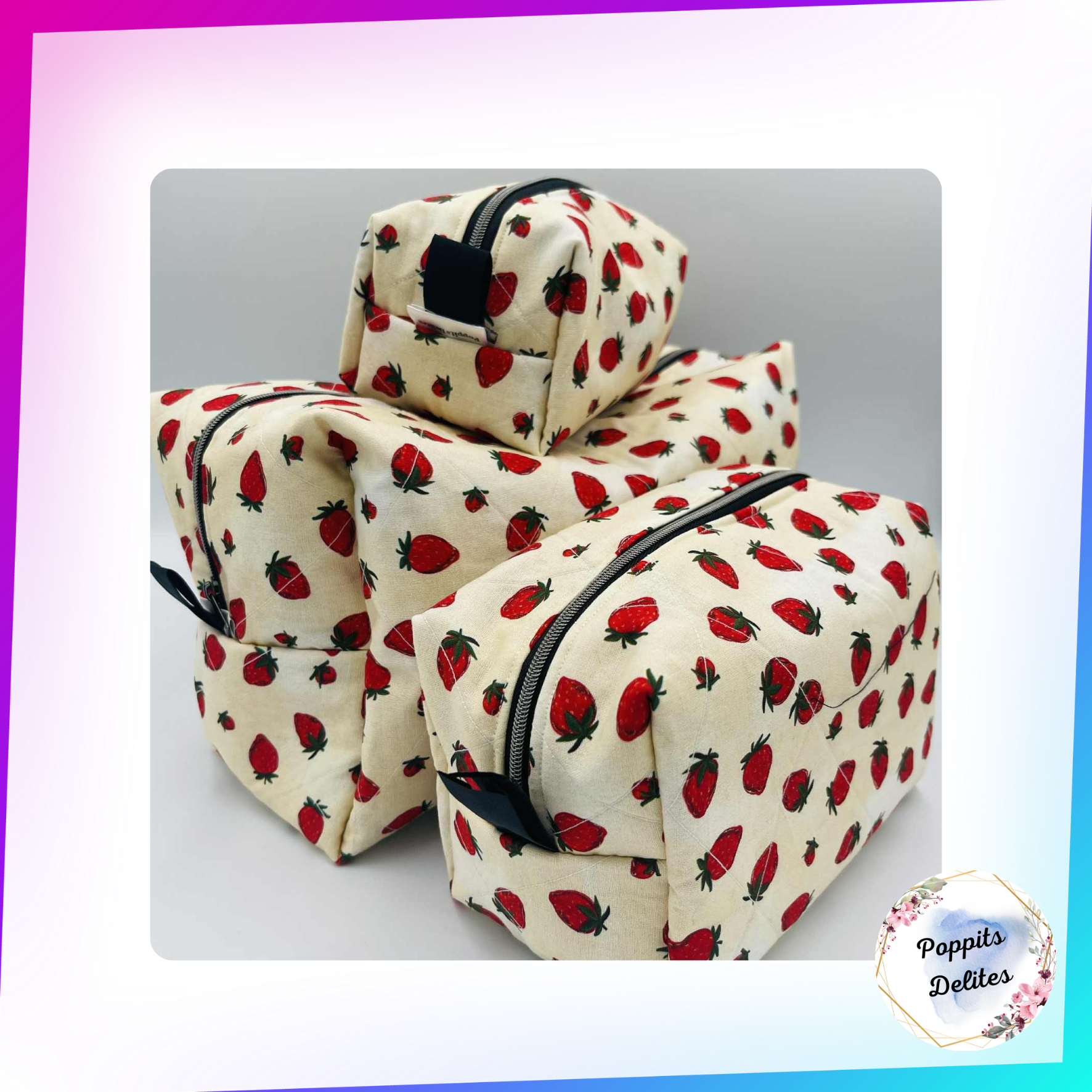 Strawberry Carry All Bag - Poppits Delites