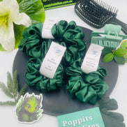 Forest Green Satin Scrunchie - Poppits Delites