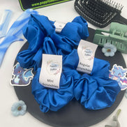 Dark Blue Satin Scrunchie - Poppits Delites