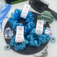 Light Blue Satin Scrunchie - Poppits Delites