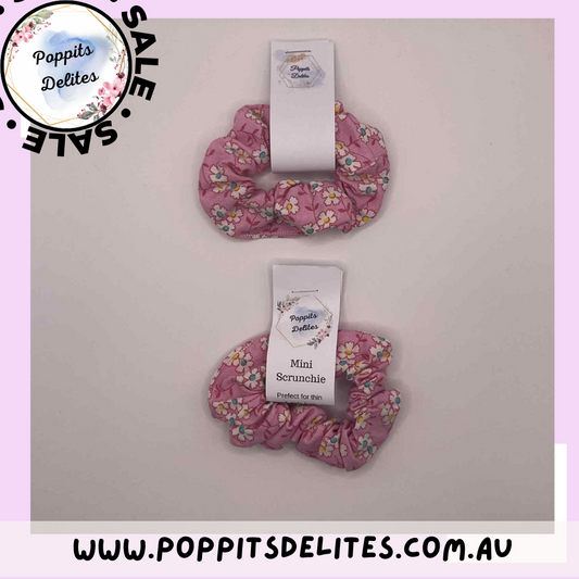 Pink Flower Scrunchie - Poppits Delites