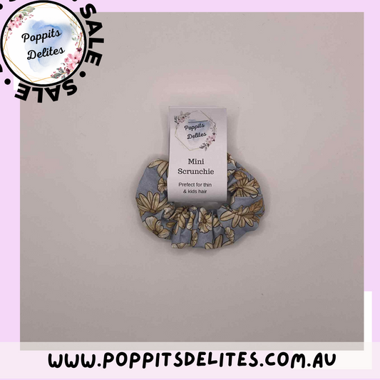 Blue Garden Scrunchie - Poppits Delites
