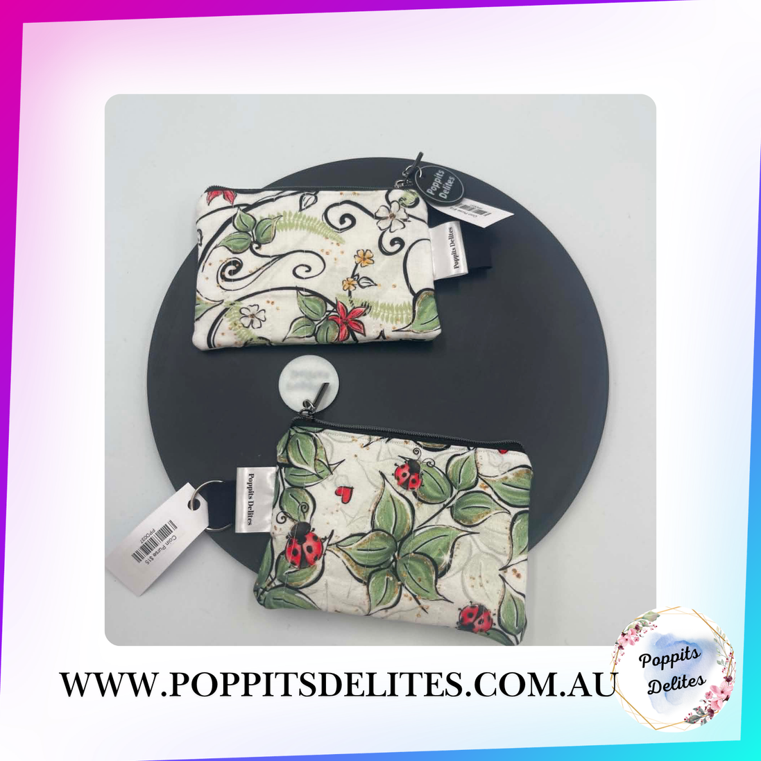 Lady Bug & Leaves Coin Purses
